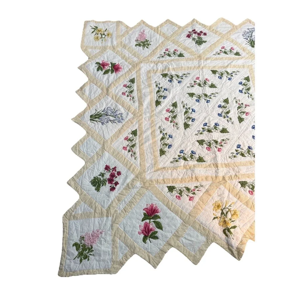 Quilt 80x80 Inches Yellow Farm House Cottagecore With 2 Shams